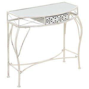 vidaXL Bočný stolík vo francúzskom štýle biely 82x39x76 cm kovový