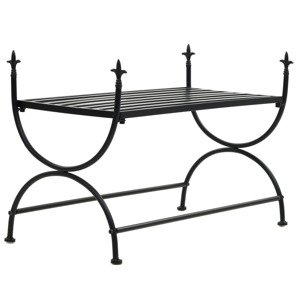 vidaXL Kovová lavička so starožitným dizajnom 83x42x55 cm čierna