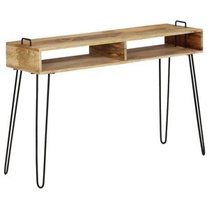 vidaXL Konzolový stolík z mangovníkového dreva 115x35x76 cm