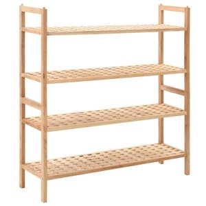 vidaXL Regál na topánky z masívneho orechového dreva 69x26x81 cm