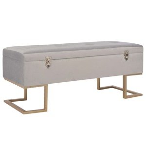 vidaXL Lavica s úložným priestorom 105 cm, sivá, zamat