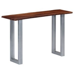 vidaXL Konzolový stolík z akáciového dreva a železa 115x35x76 cm
