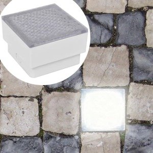 vidaXL Podlahové LED svetlá 12 ks, 100x100x68 mm