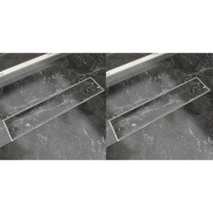 vidaXL Rovný sprchový odtok 2 ks 530x140 mm nehrdzavejúca oceľ