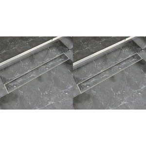 vidaXL Rovný sprchový odtok 2 ks 830x140 mm nehrdzavejúca oceľ