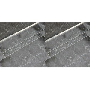 vidaXL Rovný sprchový odtok 2 ks 930x140 mm nehrdzavejúca oceľ