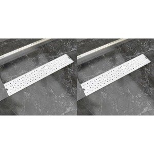 vidaXL Rovný sprchový odtok 2 ks s bublinkami 630x140 mm nehrdzavejúca oceľ