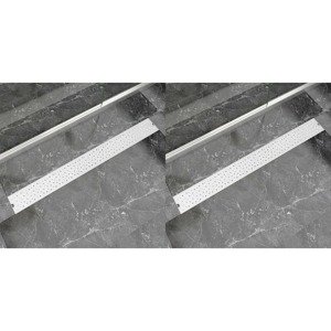 vidaXL Rovný sprchový odtok 2 ks s bublinkami 1030x140 mm nehrdzavejúca oceľ