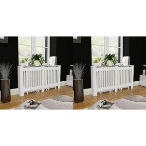 vidaXL Kryt na radiátor 2 ks MDF biely 152 cm