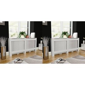 vidaXL Kryt na radiátor 2 ks MDF biely 172 cm