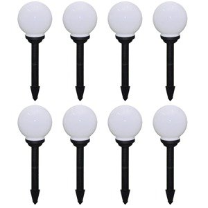 vidaXL Vonkajšie LED lampy k chodníku so špicatým hrotom 8 ks 15 cm