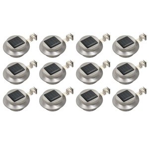 vidaXL Vonkajšie solárne svietidlá 12 ks biele 12 cm LED okrúhle