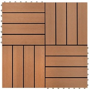 vidaXL Podlahové dlaždice 22 ks, 30x30 cm, 2 m2, WPC, hnedé