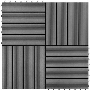 vidaXL Podlahové dlaždice 22 ks, 30x30 cm, 2 m2, WPC, sivé
