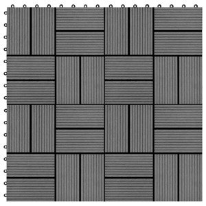 vidaXL Podlahové dlaždice 22 ks, 30x30 cm, 2 m2, WPC, sivé