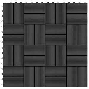vidaXL Podlahové dlaždice 22 ks, 30x30 cm, 2 m2, WPC, čierne