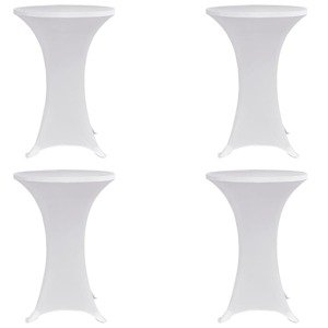 vidaXL Obrusy na stojaci stôl 4 ks biele Ø80 cm naťahovacie
