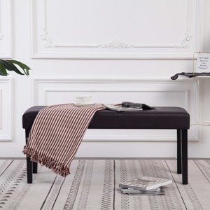 vidaXL Lavička 106 cm, hnedá, umelá koža