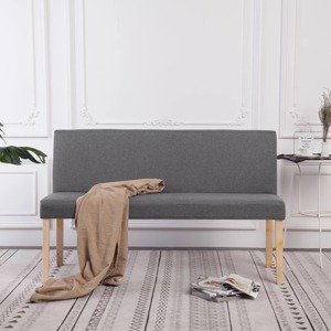 vidaXL Lavica 139,5 cm bledosivá polyester