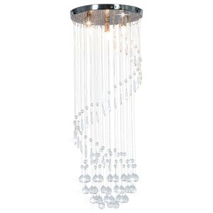 vidaXL Stropná lampa s krištálikmi, strieborná, špirála G9