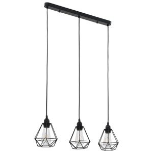vidaXL Stropná lampa s diamantovým dizajnom, čierna 3 x E27 žiarovky