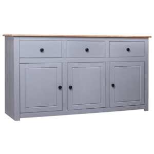 vidaXL Komoda sivá 135x40x80 cm masívne borovicové drevo Panama