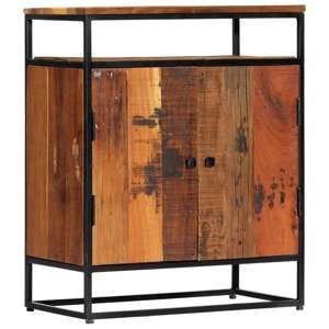 vidaXL Príručná skrinka 60x35x76 cm, recyklovaný masív a oceľ