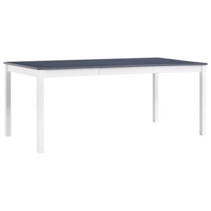 vidaXL Jedálenský stôl, biely a sivý 180x90x73 cm, borovicové drevo