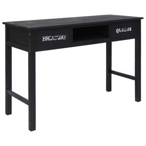 vidaXL Konzolový stolík čierny 110x45x76 cm drevený