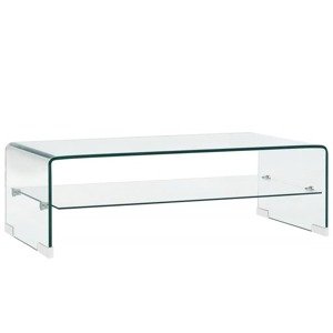 vidaXL Konferenčný stolík priehľadný 98x45x31 cm tvrdené sklo