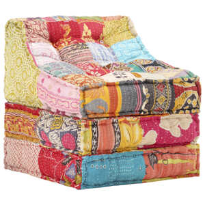 vidaXL Modulárna taburetka, patchwork, látka