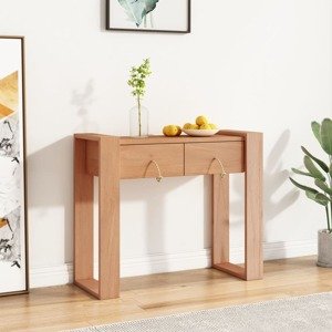 vidaXL Konzolový stolík 90x35x75 cm teakový masív