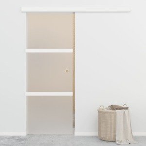 vidaXL Posuvné dvere s jemným zatváraním ESG sklo a hliník 76x205 cm