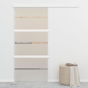 vidaXL Posuvné dvere ESG sklo a hliník 102,5x205 cm strieborné