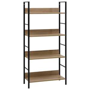 vidaXL Knižnica so 4 policami dubová farba 60x27,6x124,5 cm drevotrieska