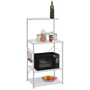 vidaXL Skrinka na mikrovlnku biela 60x39,6x123 cm drevotrieska