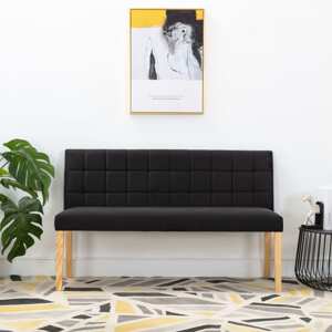 vidaXL Lavička 140 cm, čierna, zamat