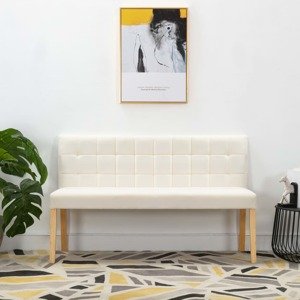 vidaXL Lavička 140 cm, krémová, zamat