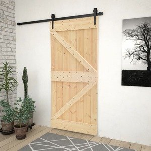 vidaXL Dvere 90x210 cm, borovicový masív