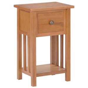 vidaXL Stolík na časopisy so zásuvkou 35x27x55 cm dubový masív