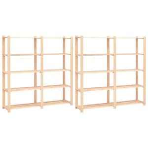 vidaXL Regály s 5 policami 2 ks 170x38x170 cm borovicový masív 500 kg