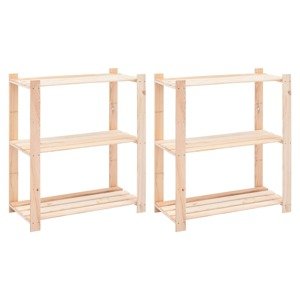 vidaXL Regály s 3 policami 2 ks 80x38x90 cm borovicový masív 150 kg