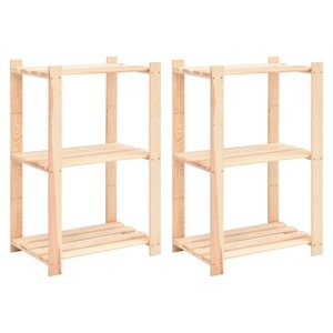 vidaXL Regály s 3 policami 2 ks 60x38x90 cm borovicový masív 150 kg