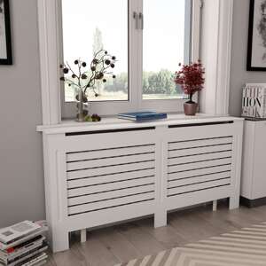 vidaXL Kryty na radiátor 2 ks biele 172x19x81,5 cm MDF