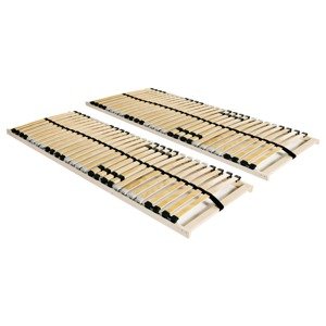 vidaXL Lamelové posteľné rošty 2 ks s 28 lamelami a 7 zónami 80x200 cm