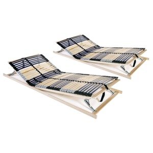 vidaXL Lamelové posteľné rošty 2 ks so 42 lamelami a 7 zónami 80x200 cm