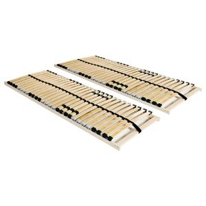 vidaXL Lamelové posteľné rošty 2 ks s 28 lamelami a 7 zónami 90x200 cm