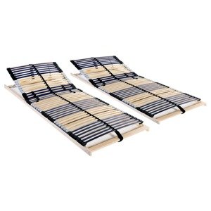 vidaXL Lamelové posteľné rošty 2 ks so 42 lamelami a 7 zónami 90x200 cm