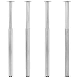 vidaXL Teleskopické stolové nohy 4 ks brúsený nikel 710 mm-1100 mm