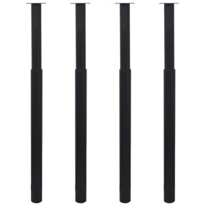 vidaXL Teleskopické stolové nohy 4 ks čierne 710 mm-1100 mm
